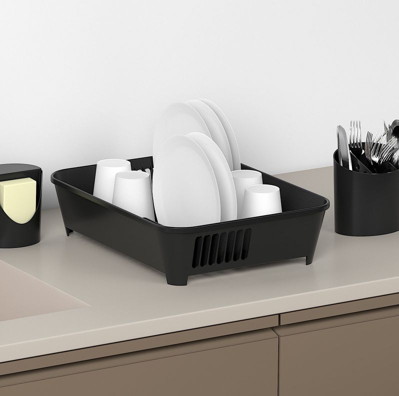 Escurridor De Platos Línea Basic Coza Negro-1