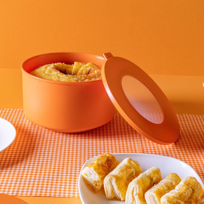Contenedor 1 L De Plástico Hoop Naranja-1
