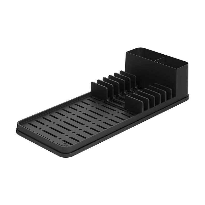 Escurridor De Platos Con Bandeja Single Coza Negro-0
