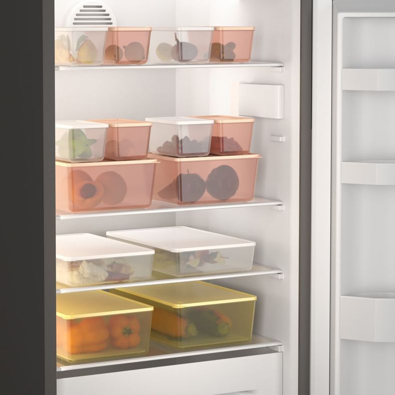 Juego De Contenedores De Plástico ( 600 Ml, 600 Ml, 2,20 L) Basic Coza Blanco-1