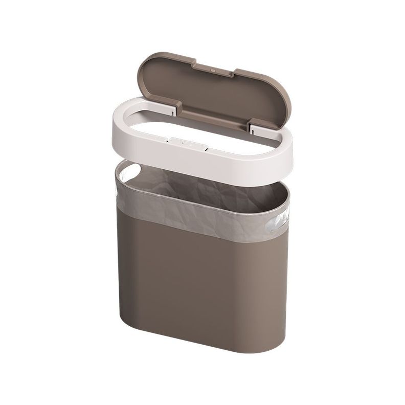 Basurero Con Boton Línea Flat Coza Gris 2.80 L-2