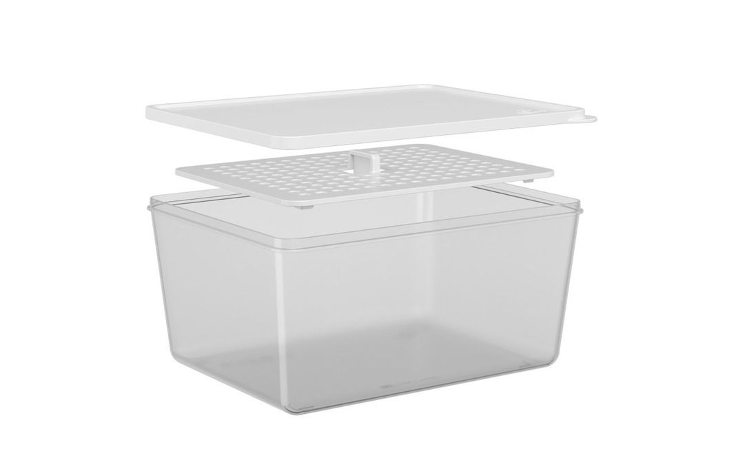 Contenedor 2,20 L De Plástico C/ Rejilla Basic Coza Natural-0