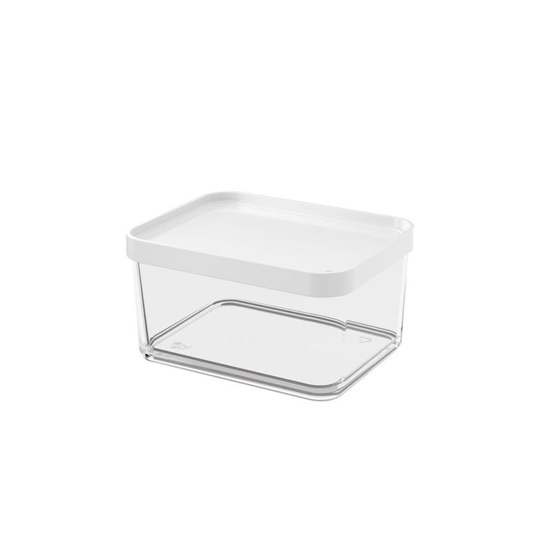 Pote De Plástico Grande Línea Clear Coza 1 L Blanco-0