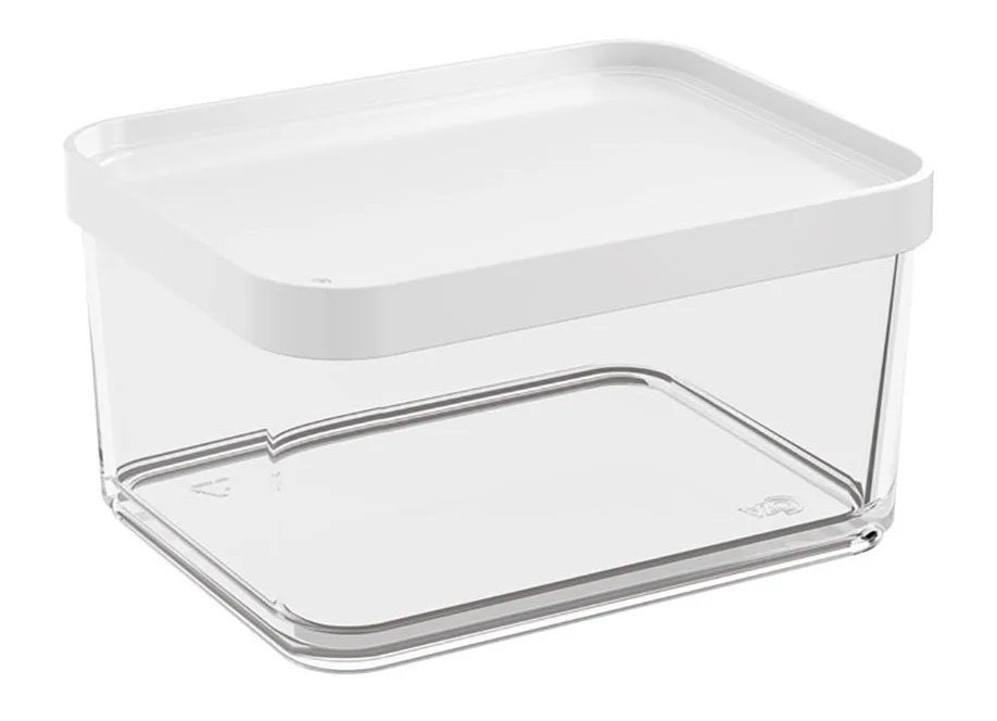 Pote De Plástico Grande Línea Clear Coza 1 L Blanco-1