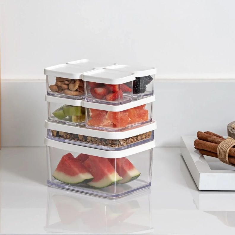 Pote De Plástico Grande Línea Clear Coza 1 L Blanco-2