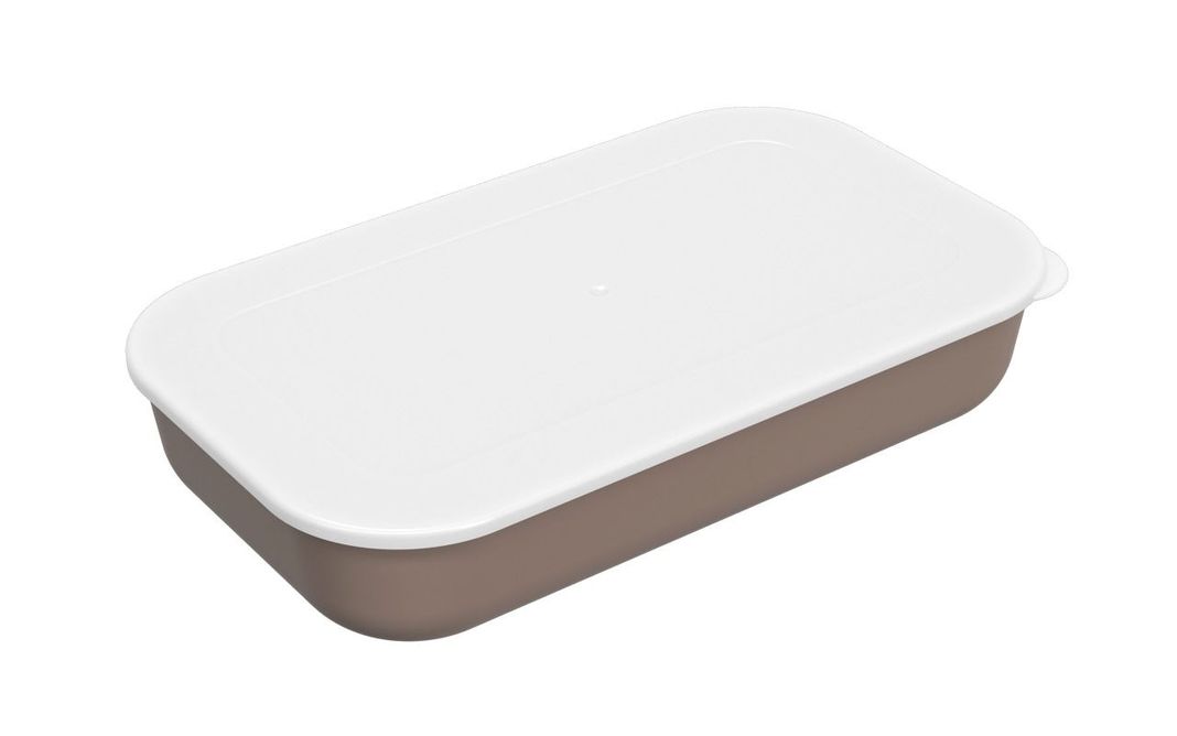 Bowl Rectangular Con Tapa 2,80l De Plástico Essential Gris-0