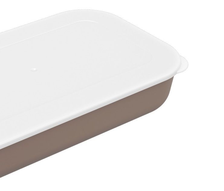 Bowl Rectangular Con Tapa 2,80l De Plástico Essential Gris-1