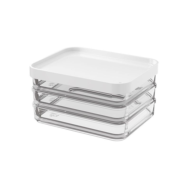 Pote De Plástico Trio Línea Clear Coza 840 ml Blanco-0