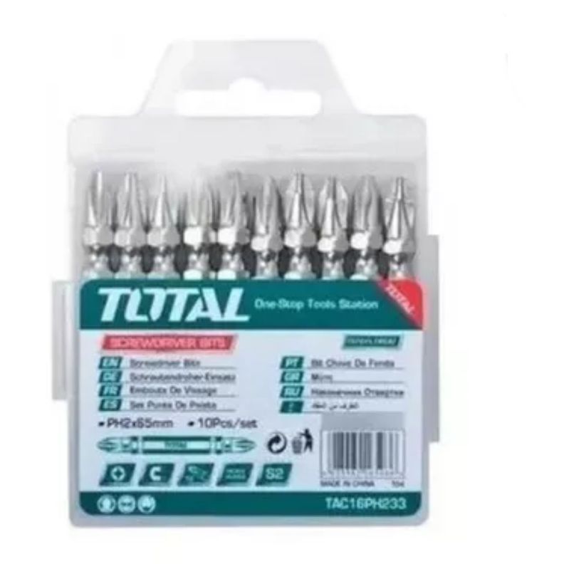 Jgo Punta Destornillador por 10pcs PH2 65mm Total-0