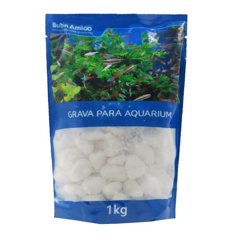 Grava/Piedras Decorativa Para Acuarios 1Kg Blanca-0