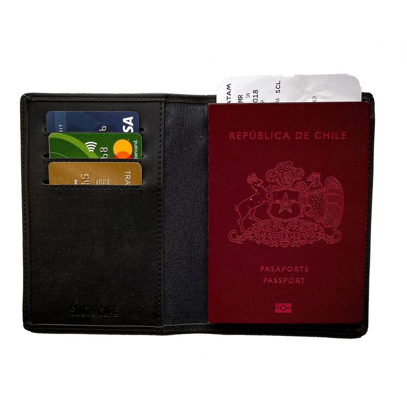 Vintage Black Porta Pasaporte-0