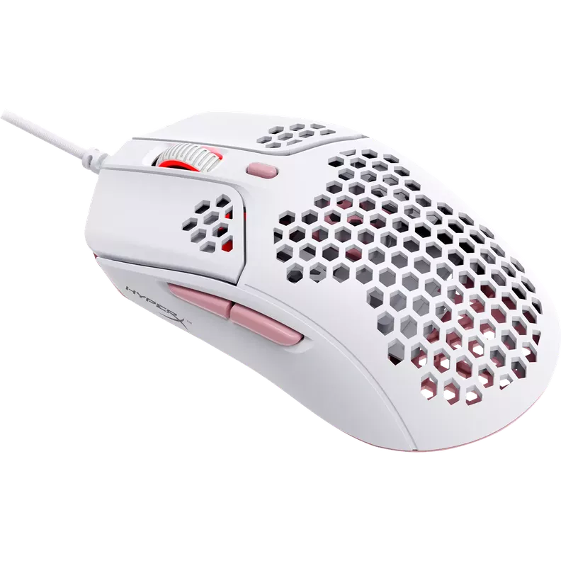 HyperX Pulsefire Haste Mouse Gamer, Wired, USB-A, 6 Botones, 16.000DPI, Blanco/Rosa-1