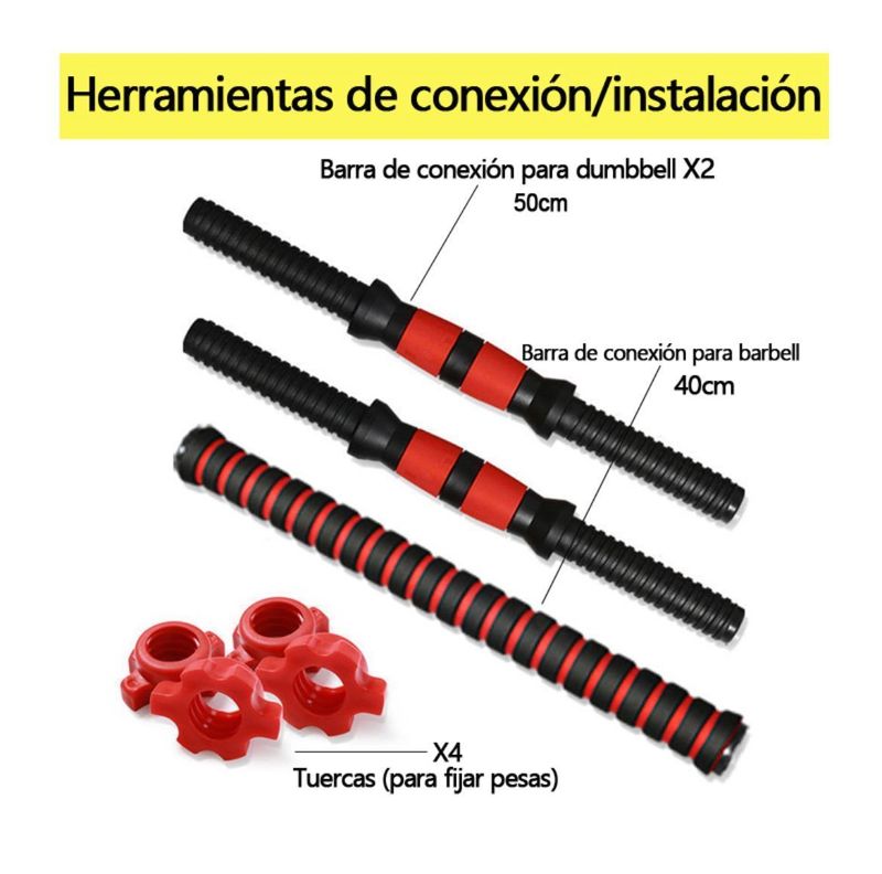 Set Mancuernas Y Barra Unibles 30kg-1