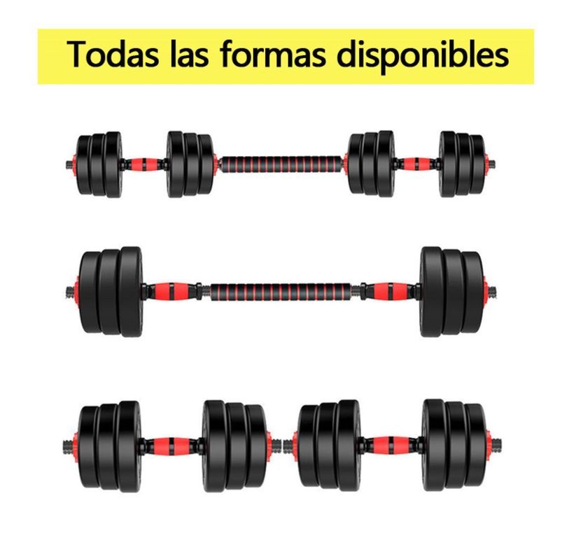 Set Mancuernas Y Barra Unibles 30kg-2