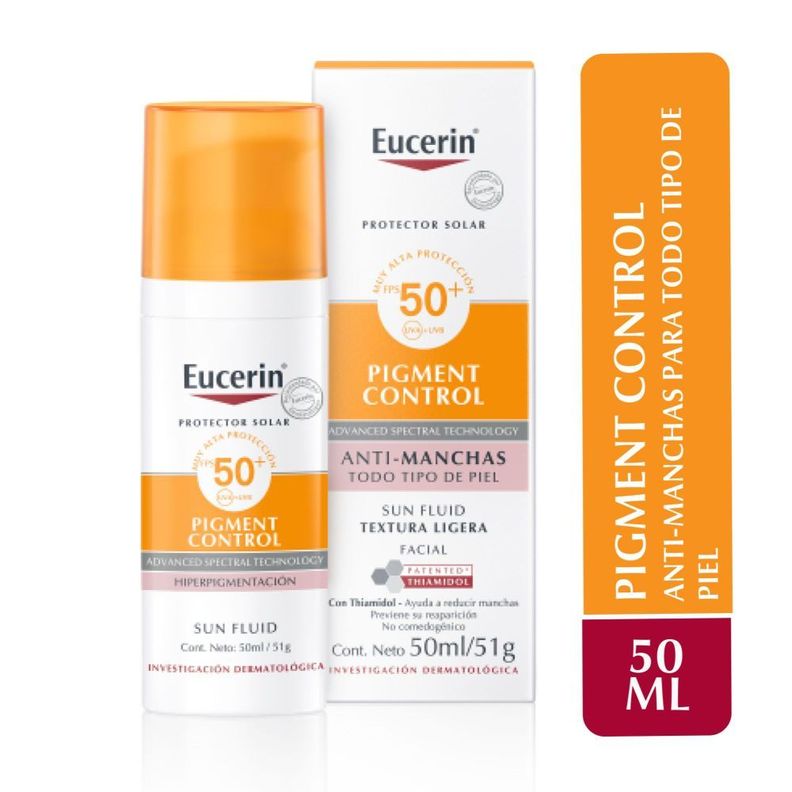 Protector Solar Pigment Control Eucerin FPS 50+ 50ml Transparente