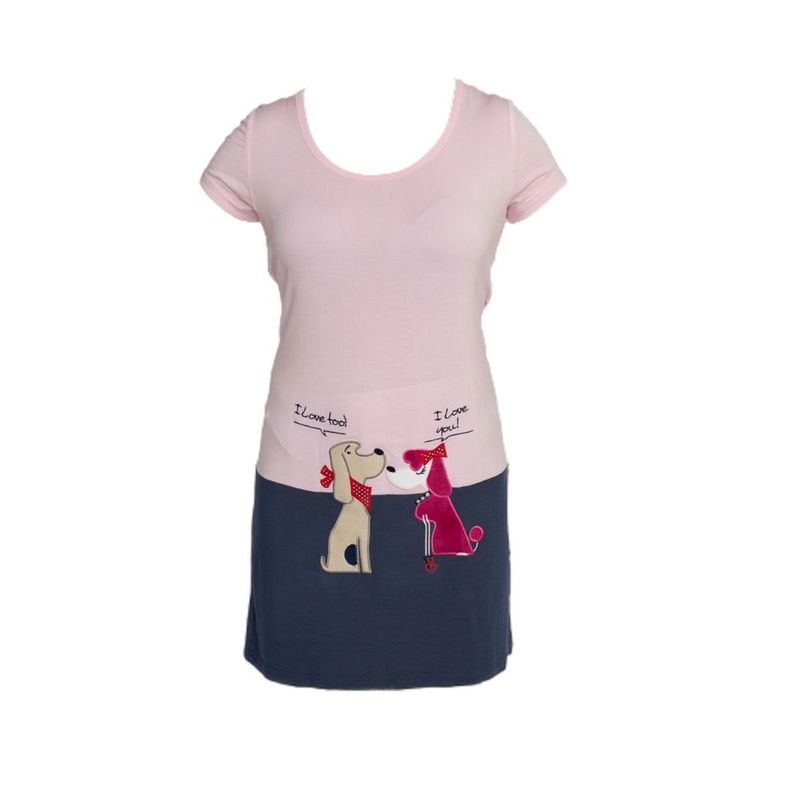 Pijama Camisola Algodón Mujer Rosa-0
