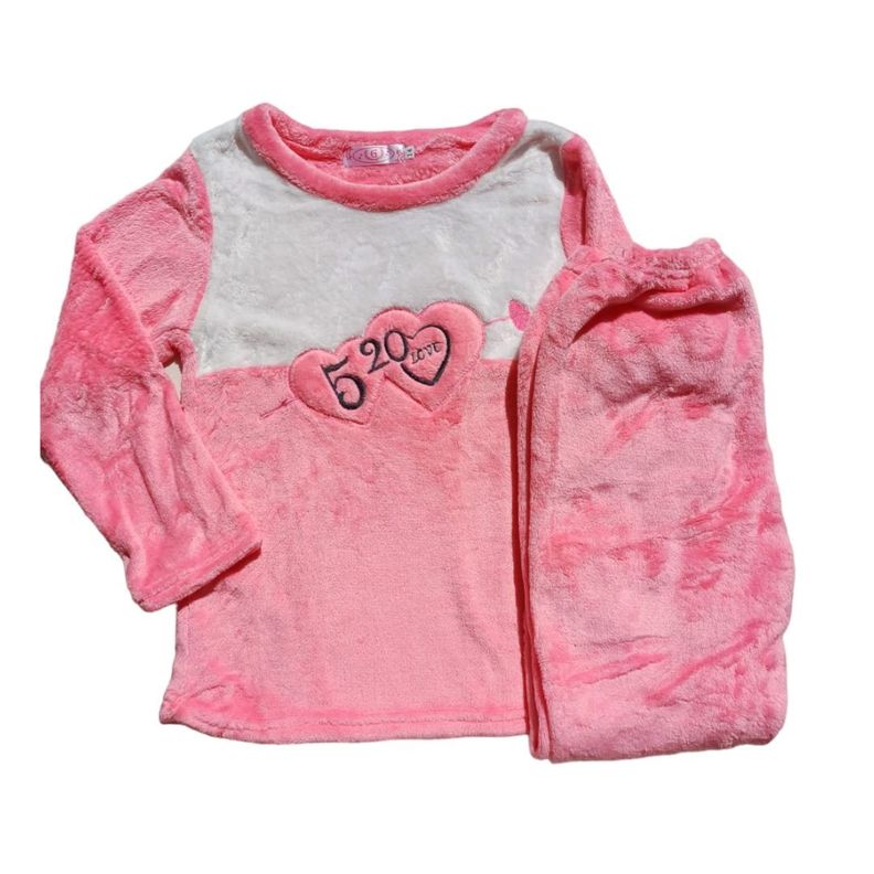 Pijama  Plush Niña Corazones-0