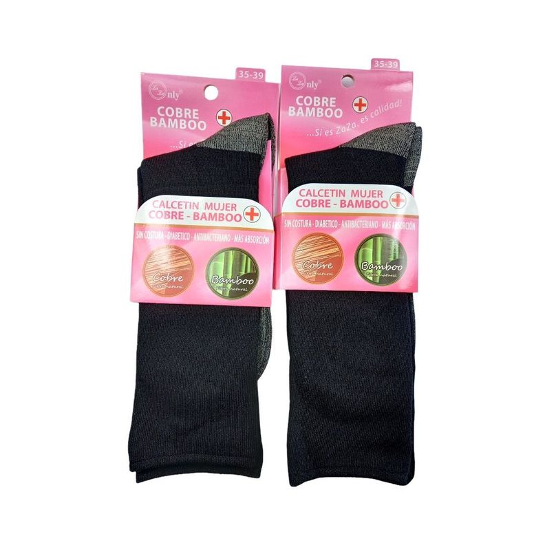 Calcetines Mujer Cobre Bambu pack de 2 pares-0