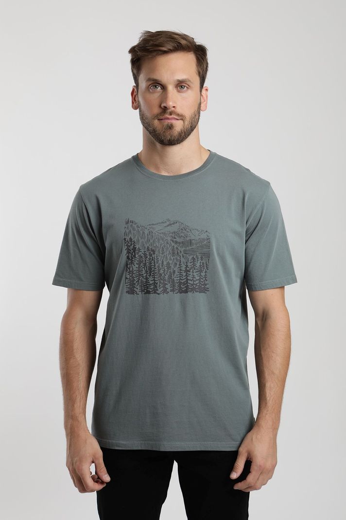 Polera manga corta hombre Bosque verde  -0