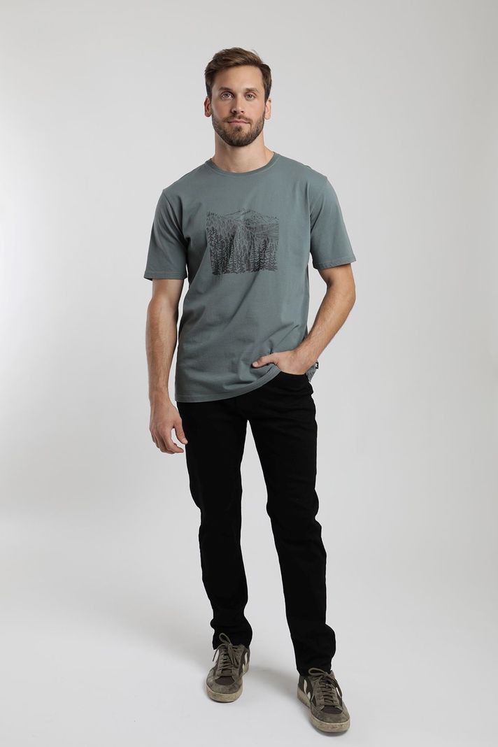 Polera manga corta hombre Bosque verde  -3