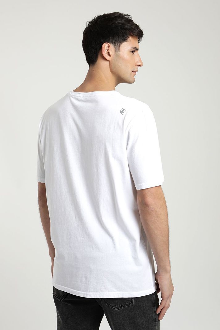 Polera manga corta hombre Foto lobo de mar blanco- -1