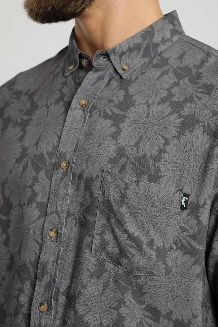 Camisa manga corta Flora grafito  -1