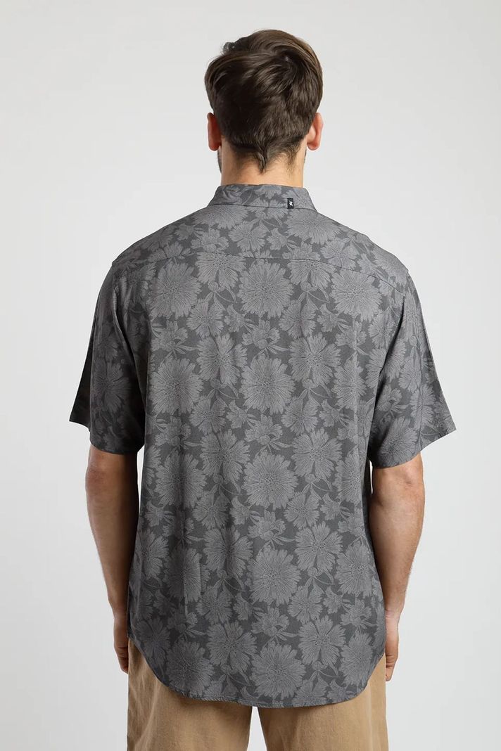 Camisa manga corta Flora grafito  -2