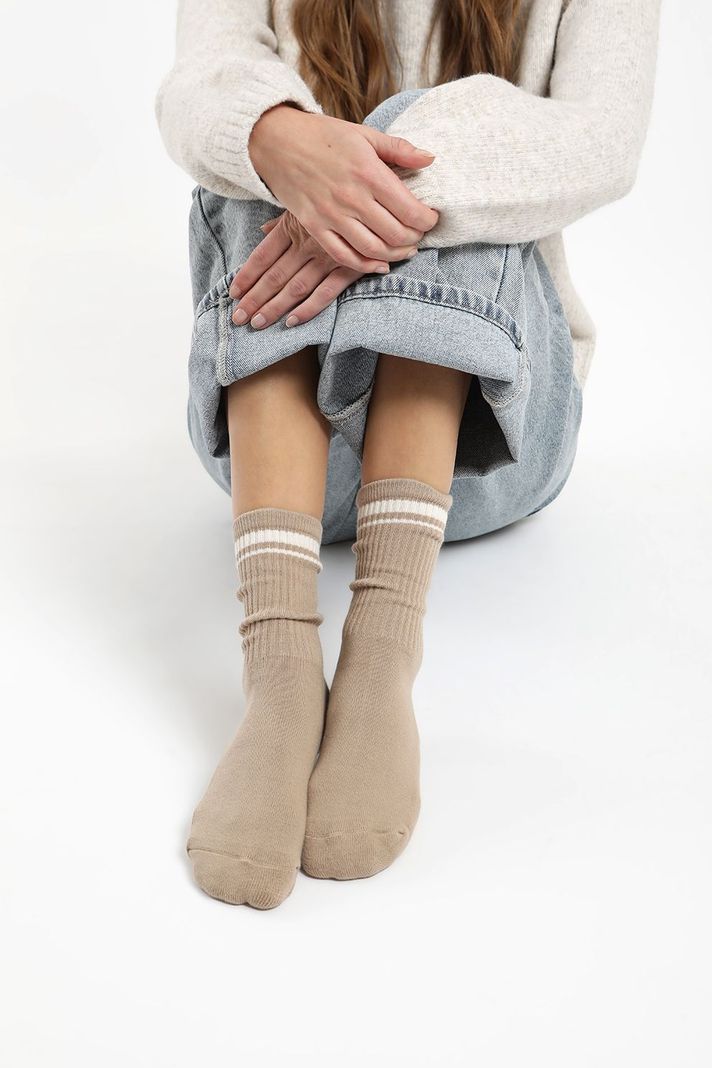 Calcetin Mujer Basic Froens Beige-2