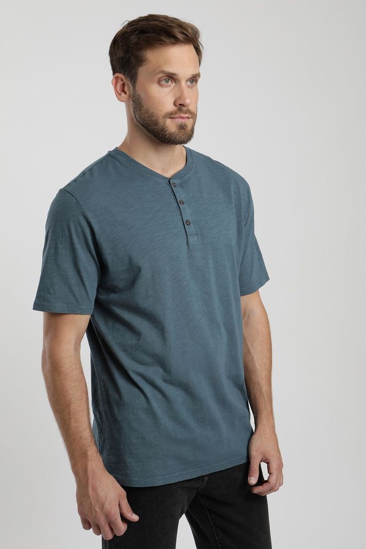 Polera manga corta hombre Mao azul  -0
