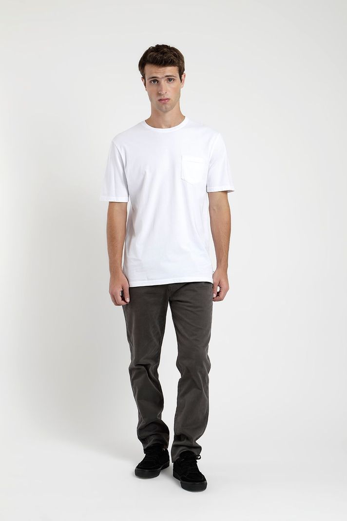 Polera manga corta hombre Bolsillo blanco -2