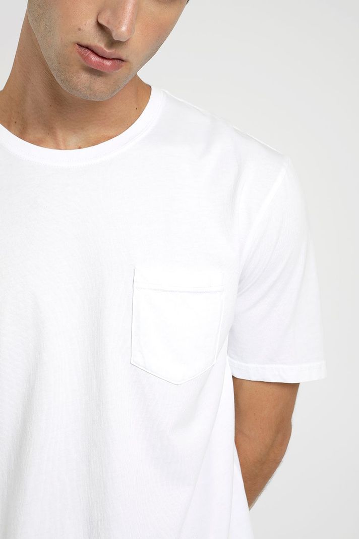 Polera manga corta hombre Bolsillo blanco -3