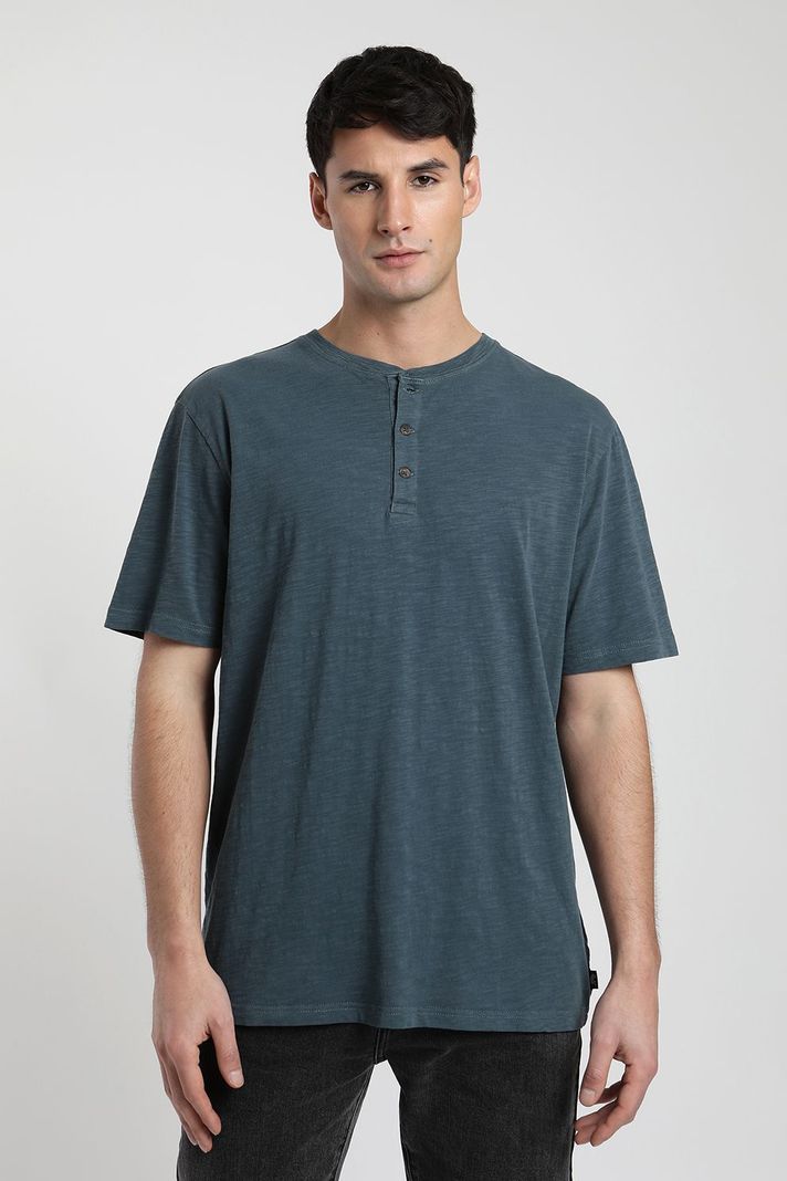 Polera manga corta hombre Mao azul  -0