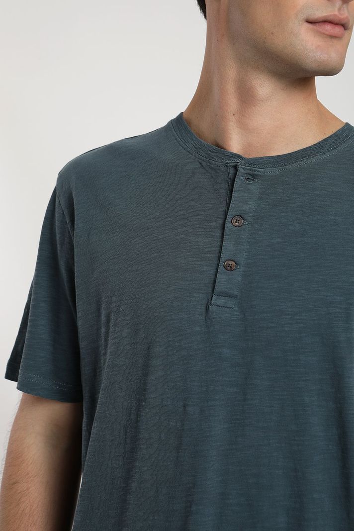Polera manga corta hombre Mao azul  -1
