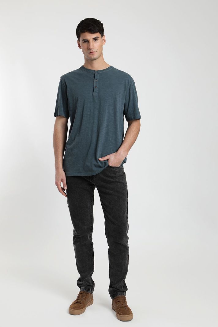 Polera manga corta hombre Mao azul  -3
