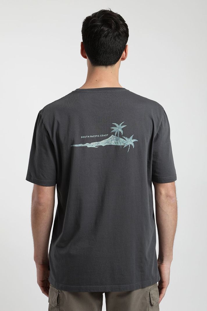 Polera manga corta hombre Paraíso grafito -1