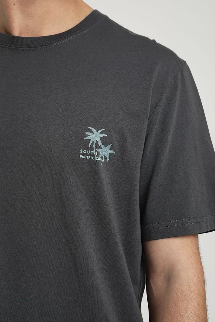 Polera manga corta hombre Paraíso grafito -2