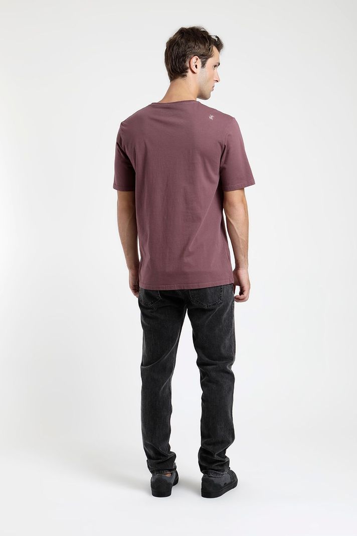 Polera manga corta hombre Plain burdeo -2