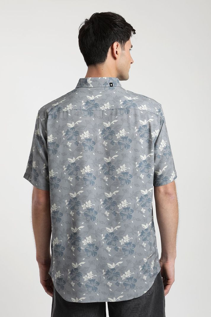 Camisa manga corta Texture Aloha celeste -2
