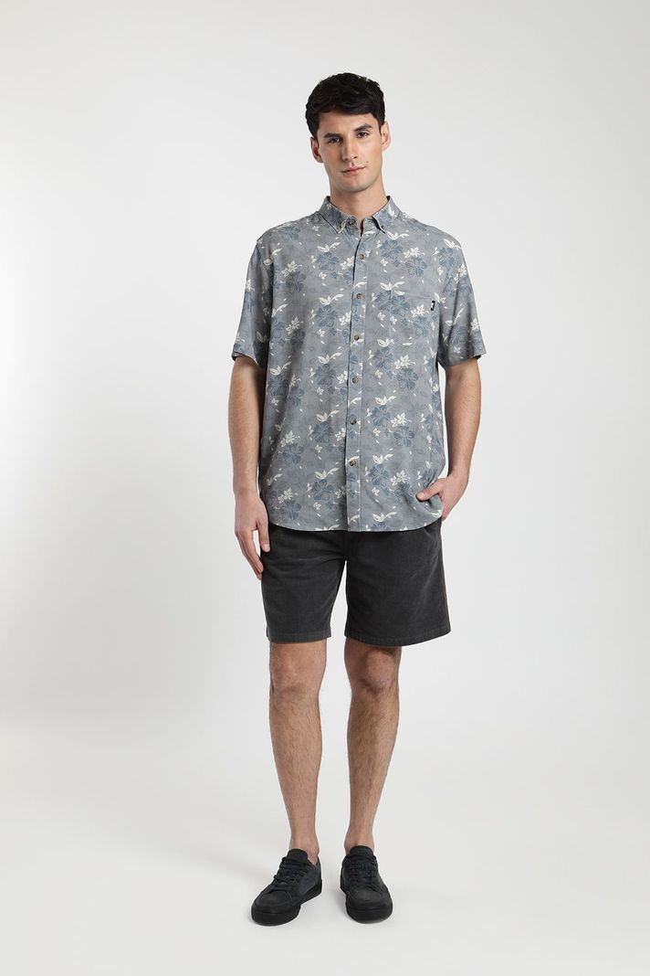 Camisa manga corta Texture Aloha celeste -3