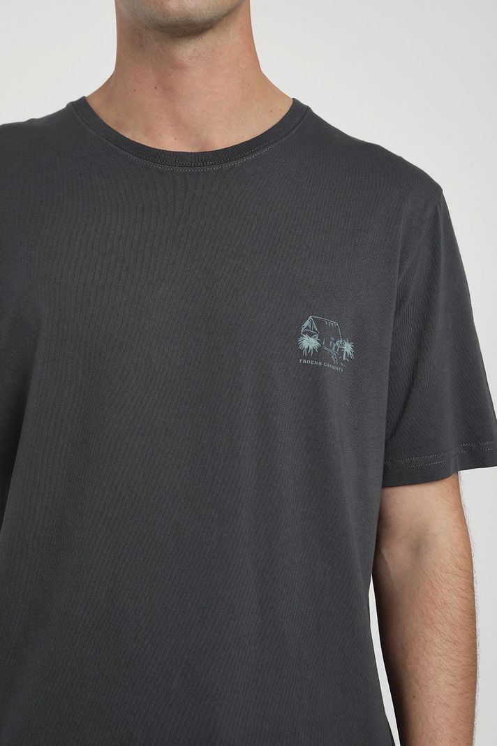 Polera manga corta hombre Bungalow grafito -1