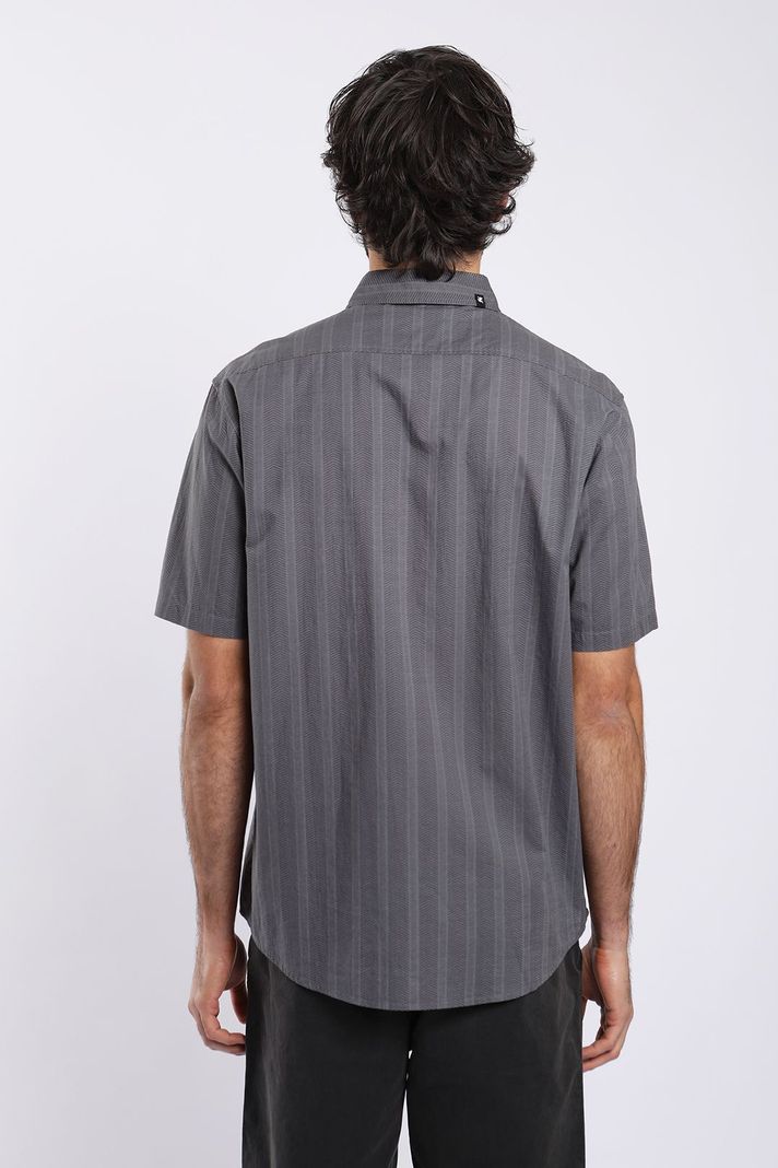Camisa manga corta Texture hombre Military gris  -3