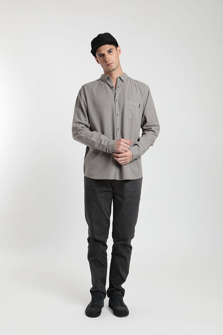 Camisa manga larga Basic gris -3