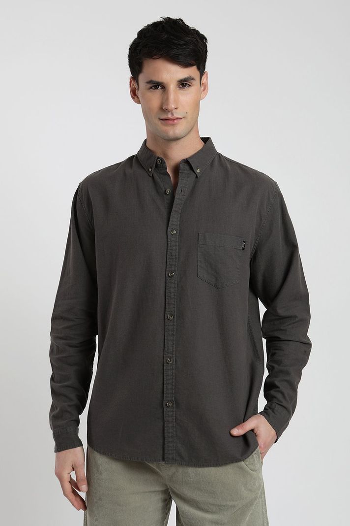 Camisa manga larga Basic grafito -0