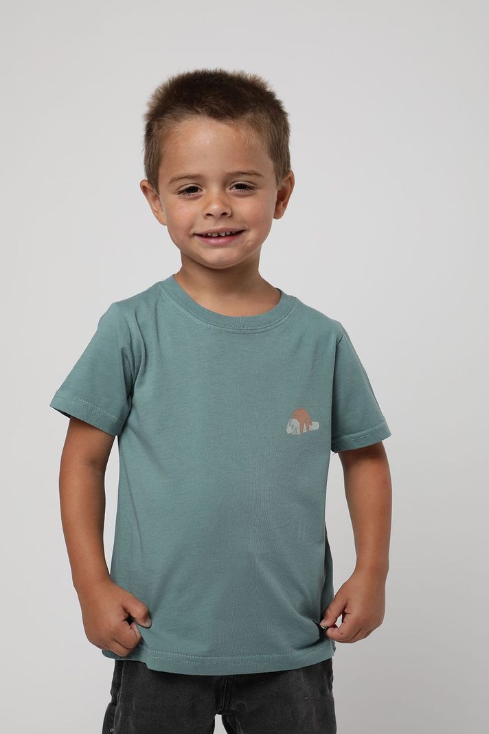 Polera manga corta kids no worries verde  -0