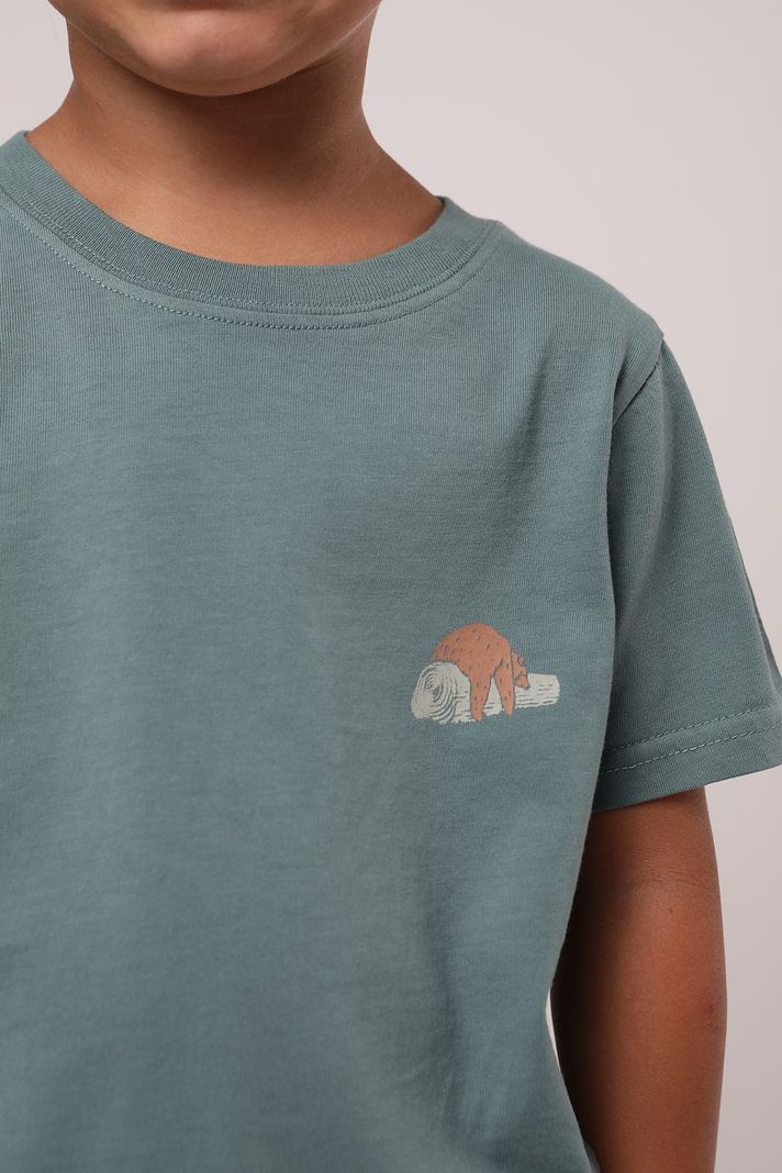 Polera manga corta kids no worries verde  -1
