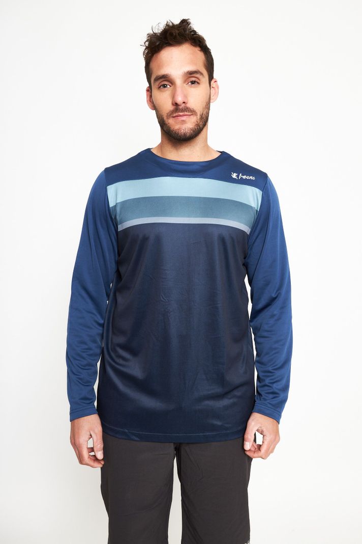 Polera manga larga hombre MTB azul -0