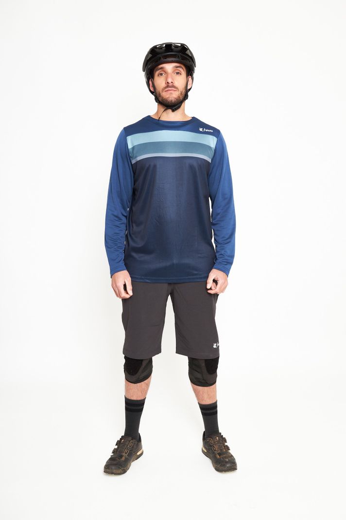Polera manga larga hombre MTB azul -3