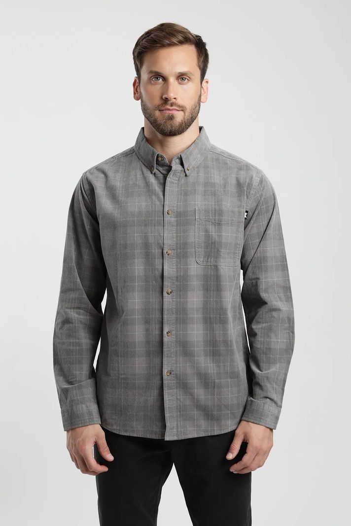 Camisa manga larga Corduroy Yarn gris  -0