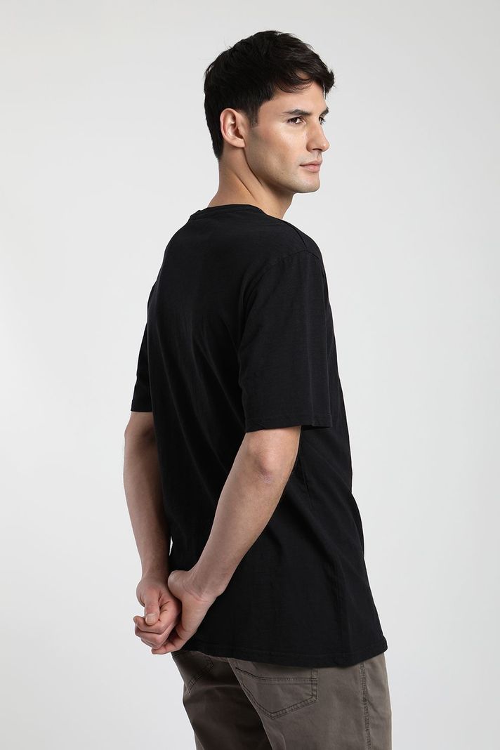 Polera manga corta hombre Mao negro  -1