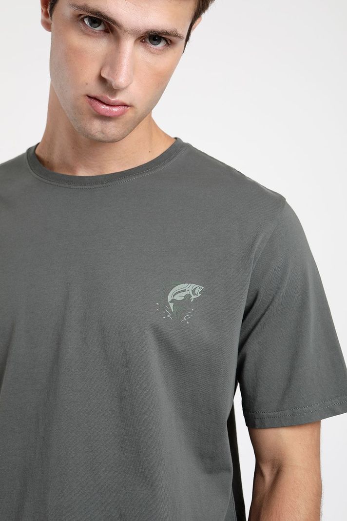 Polera manga corta hombre Pesca verde -1